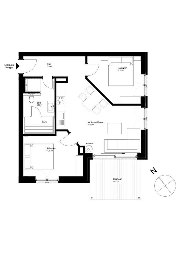 Sielhuus 5, Ferienwohnung Mit Sauna In Fedderwardersiel Butjadingen Eksteriør billede